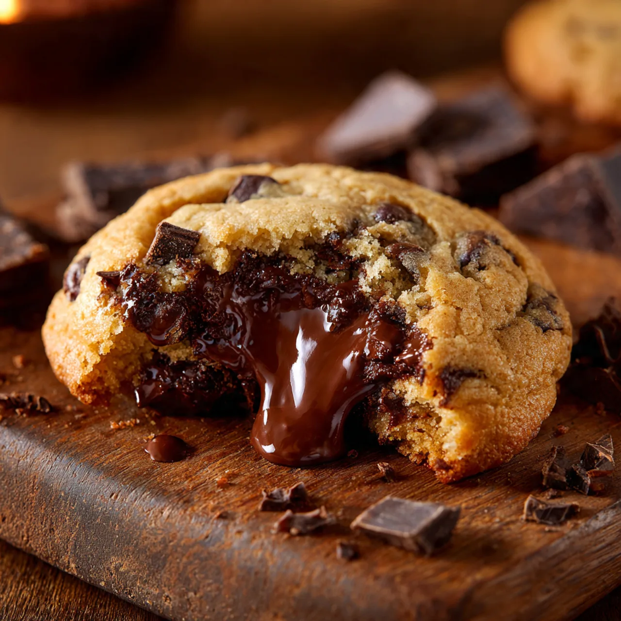 Chocolate Stuffed Cookies Recipe with Soft, Gooey Centers 8 Chocolate stuffed cookie with melted chocolate inside