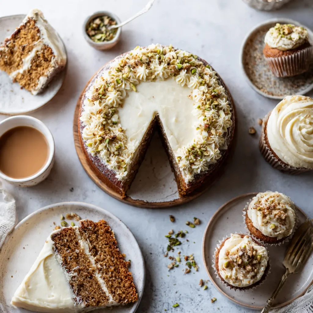 Four variations of chai cake