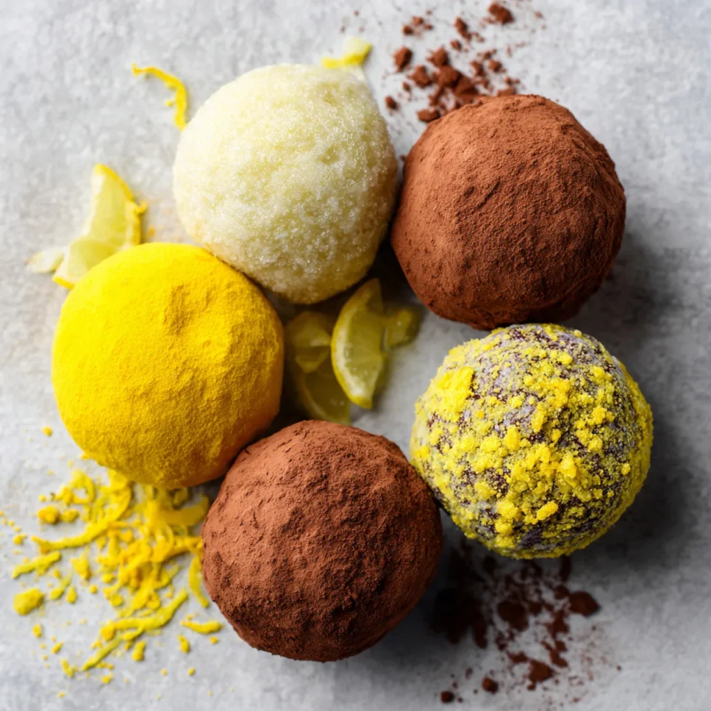 Four lemon truffle variations