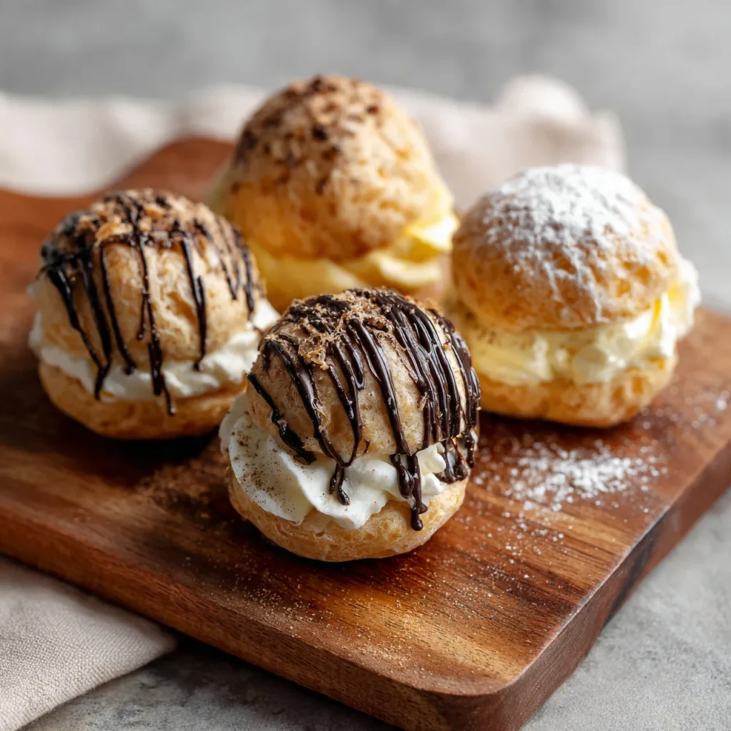 Eggnog Cream Puffs: Quick, Delicious, and Holiday-Ready 11 Mini eggnog cream puffs with glaze and nutmeg
