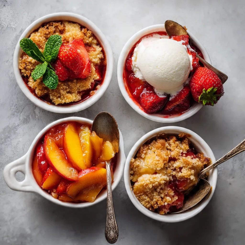 Strawberry peach dump cake variations