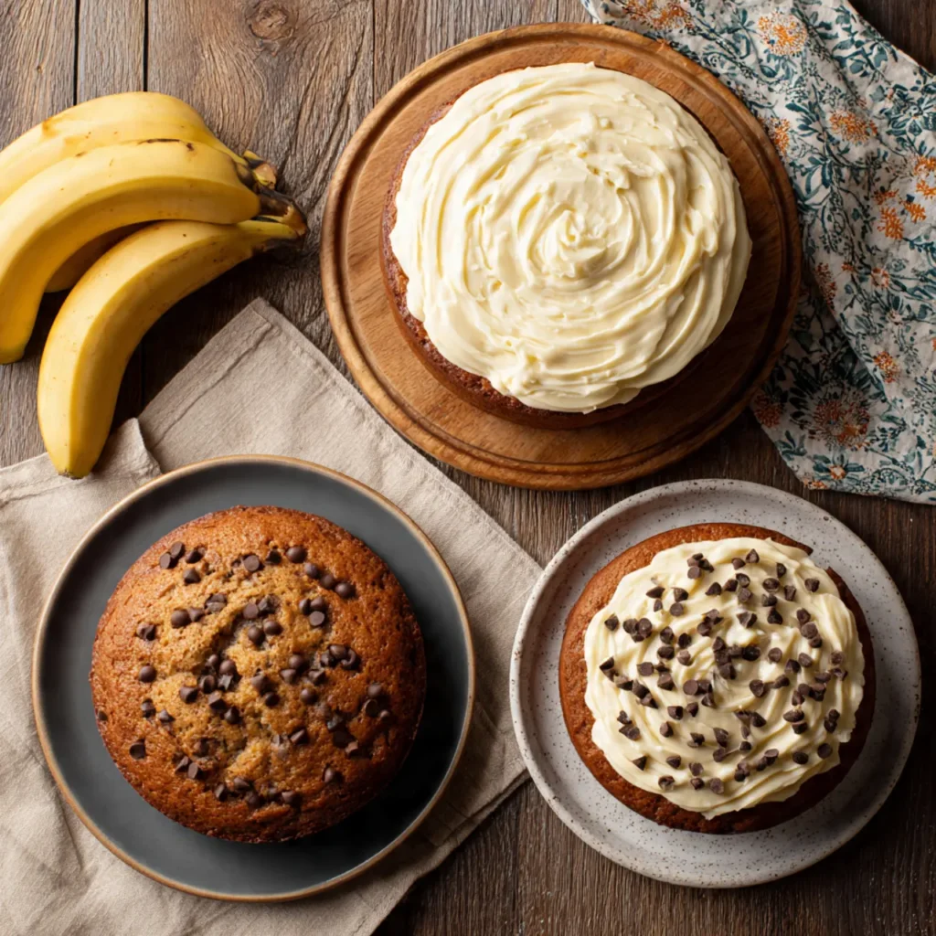 Variations of classic banana cake