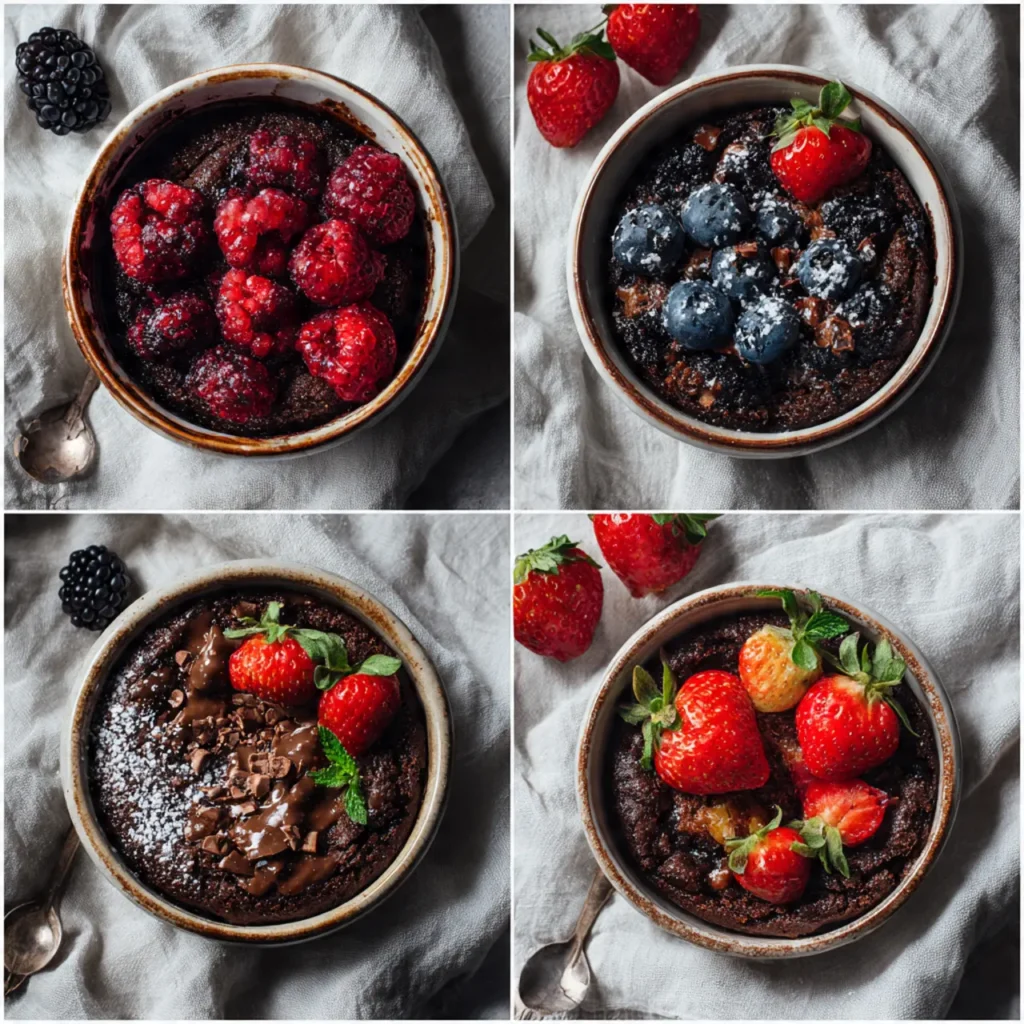 Variations of chocolate fruit dump cakes