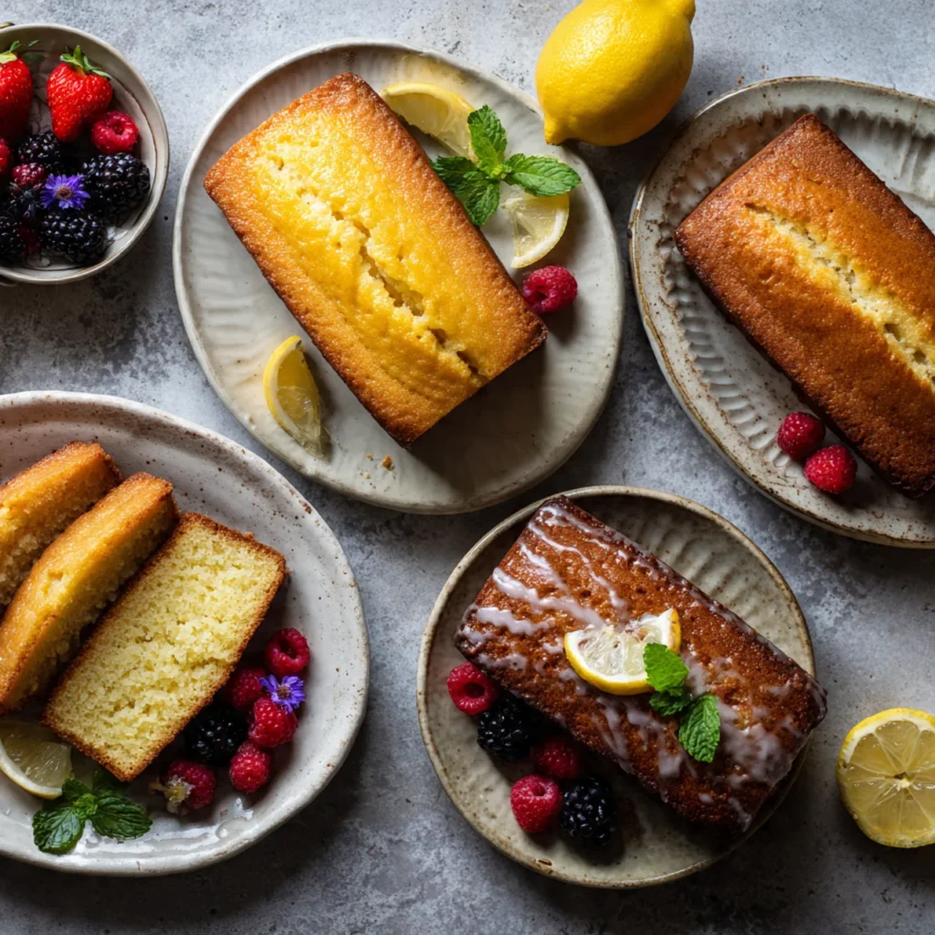 Four lemon cake variations