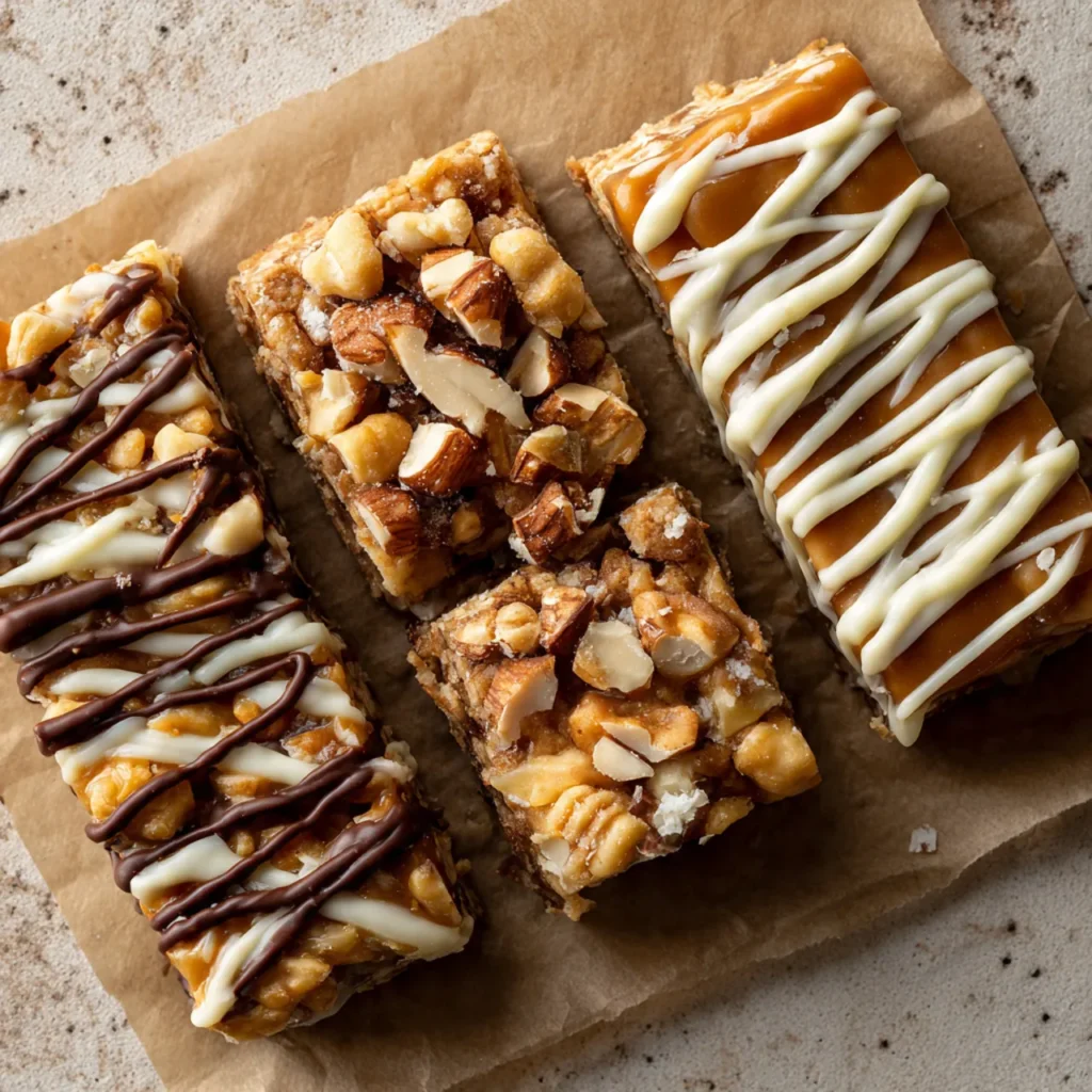 Four versions of salted caramel bites
