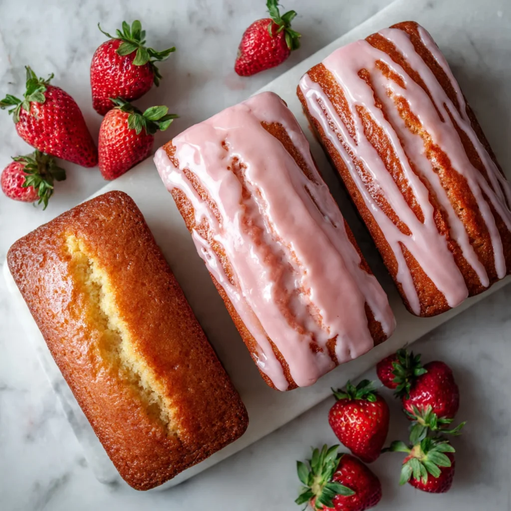 Variations of strawberry milkshake pound cake