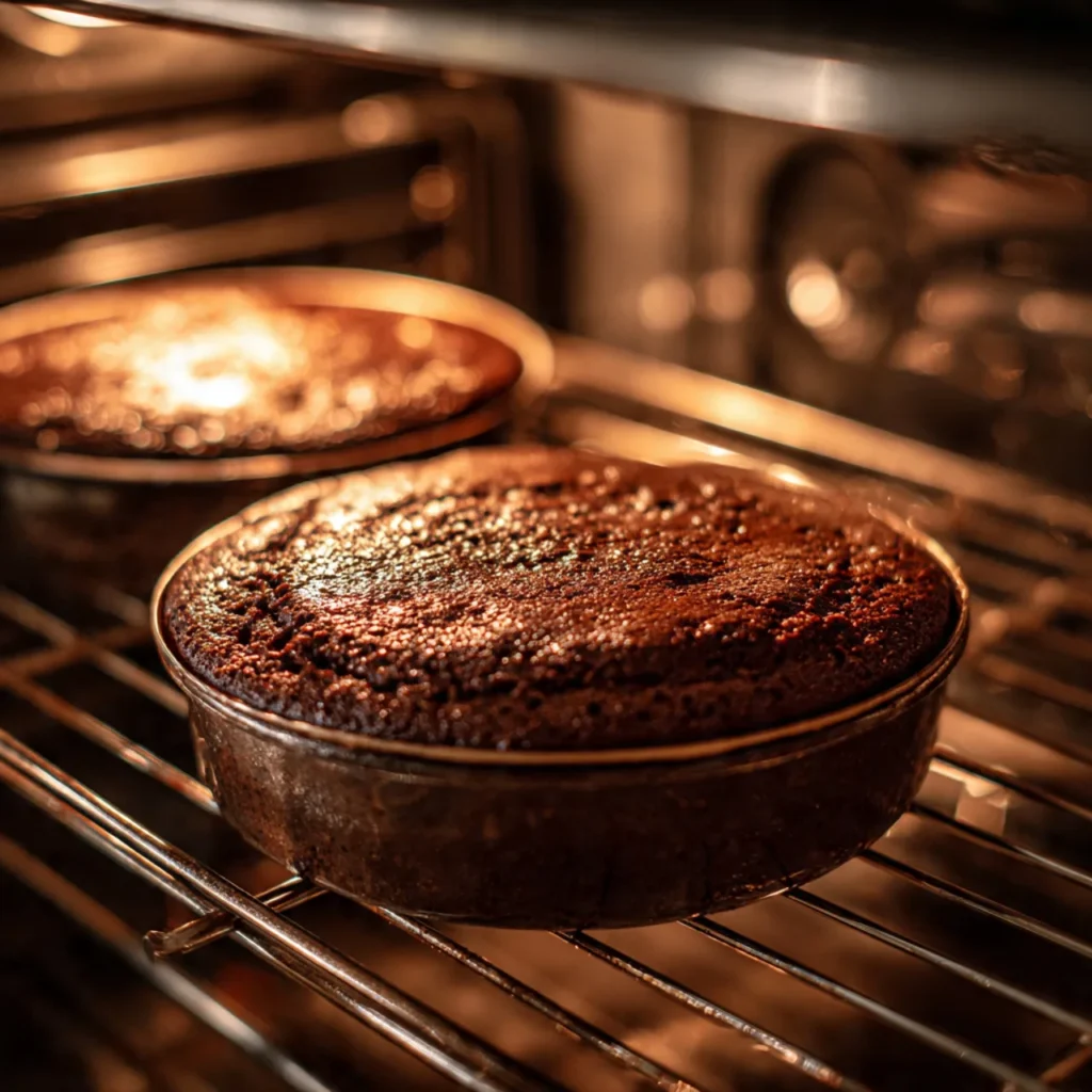 Flourless Espresso Chocolate Cake – Easy, Quick, and Family-Friendly 10 Flourless espresso chocolate cake in the oven
