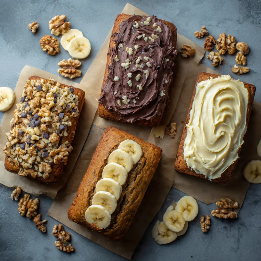 Four Banana Nut Cake variations