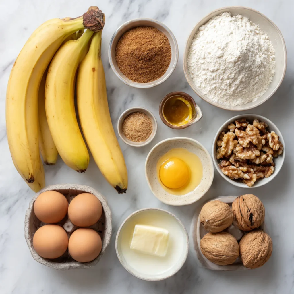 Ingredients for Banana Nut Cake