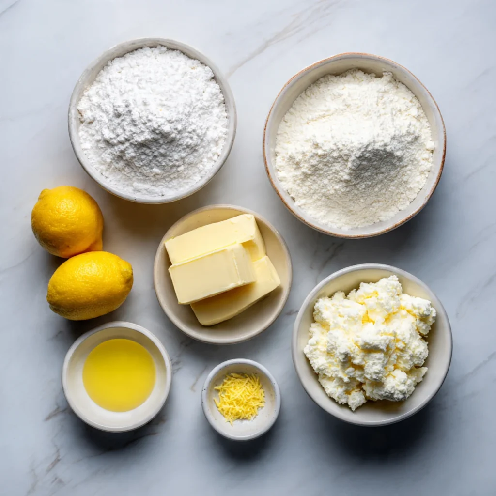 Ingredients for classic lemon dump cake
