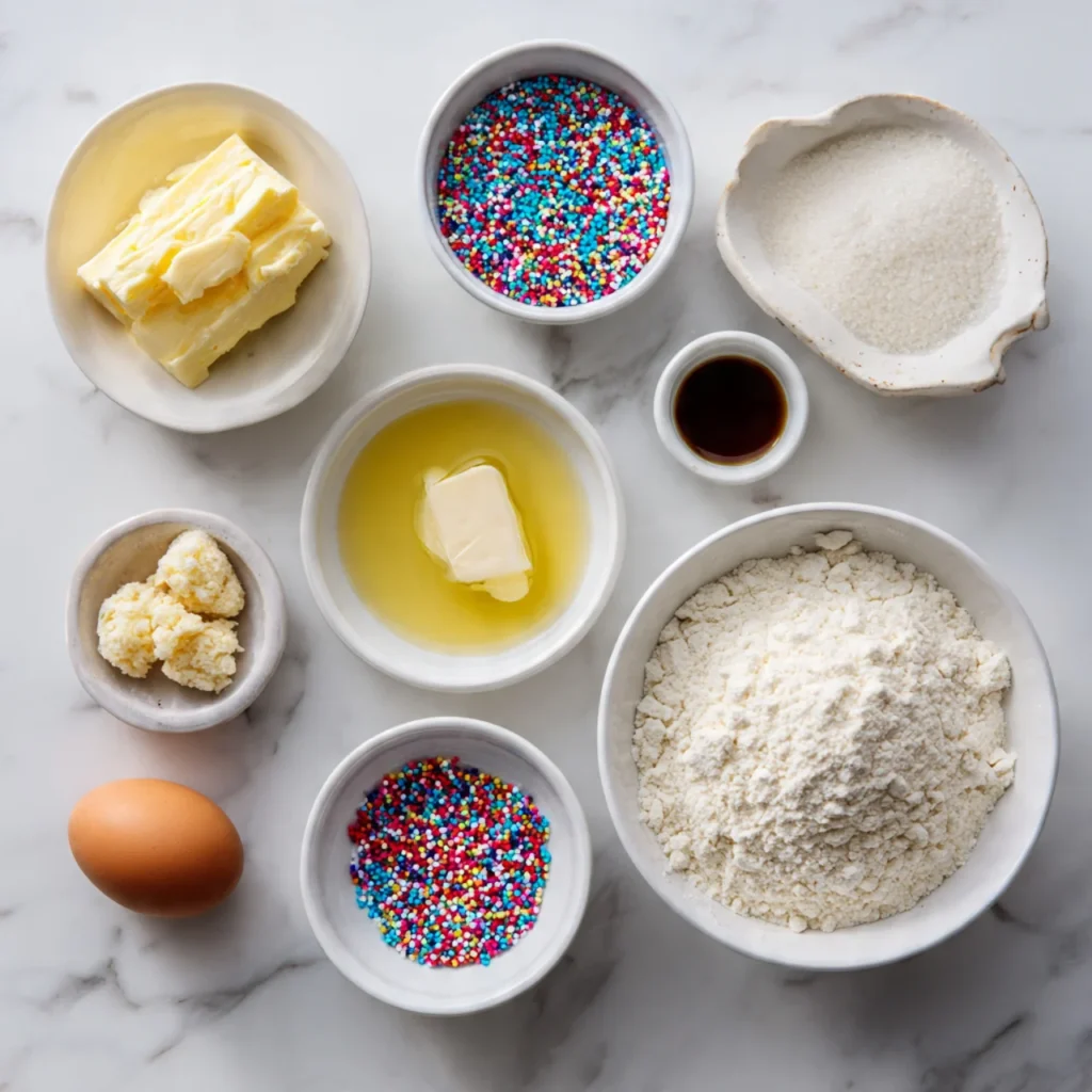 Ingredients for gluten free sugar cookies