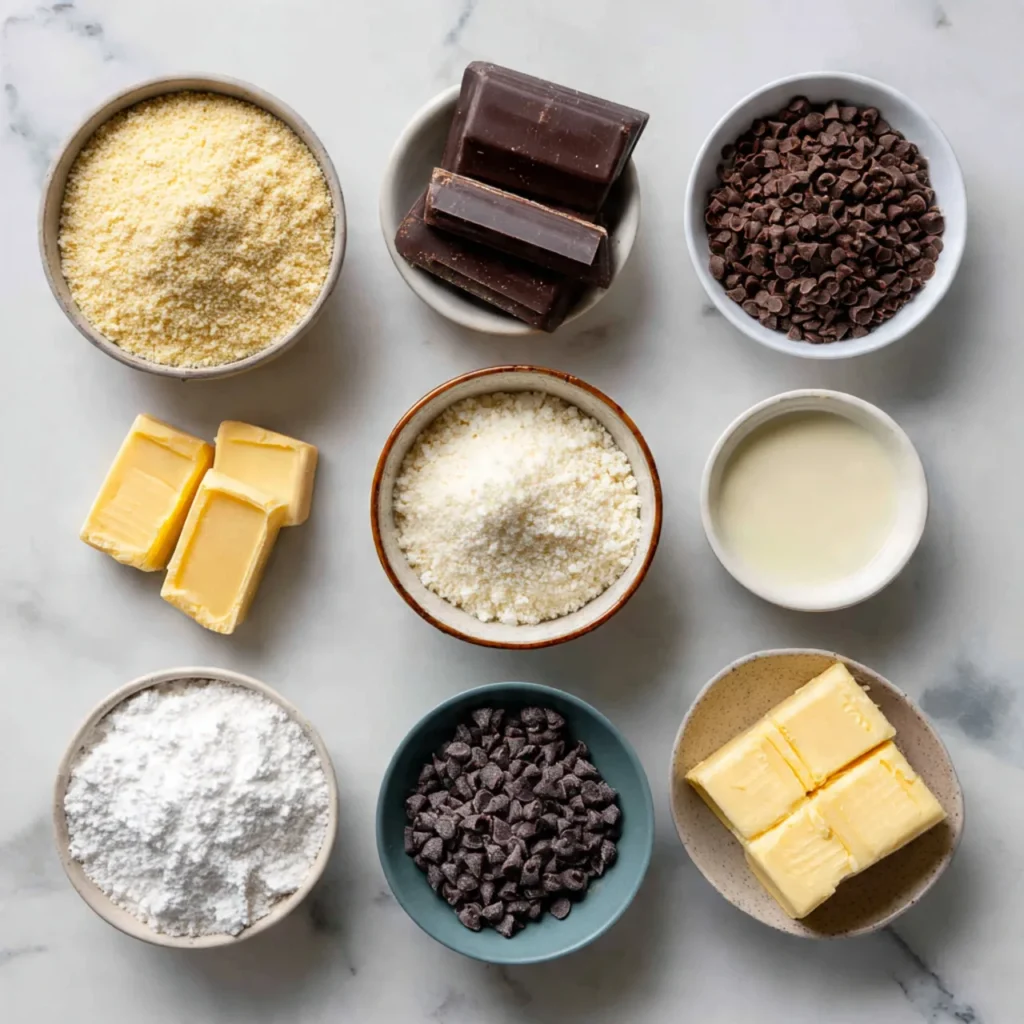 Ingredients for keto Twix bars