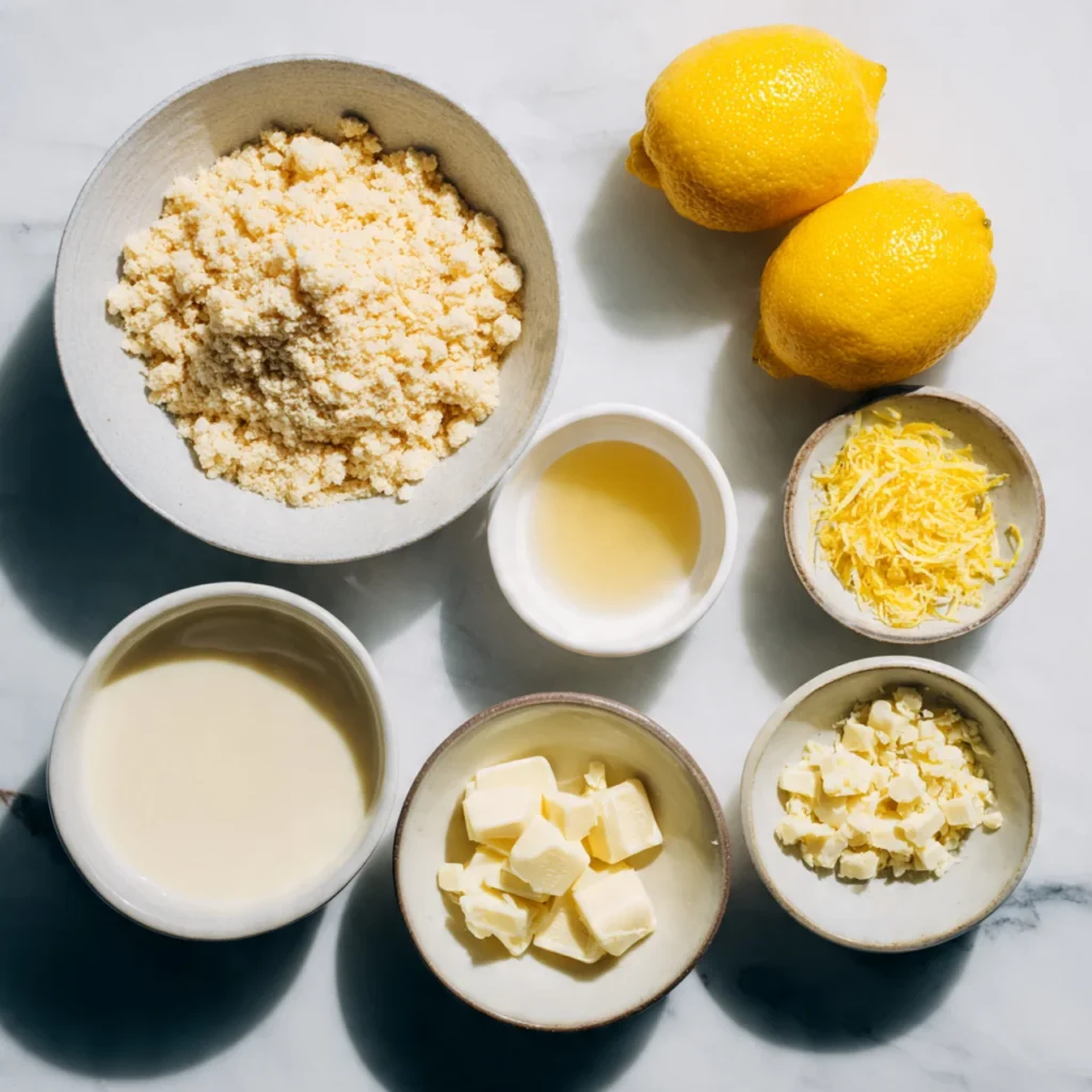 Ingredients for lemon truffles recipe
