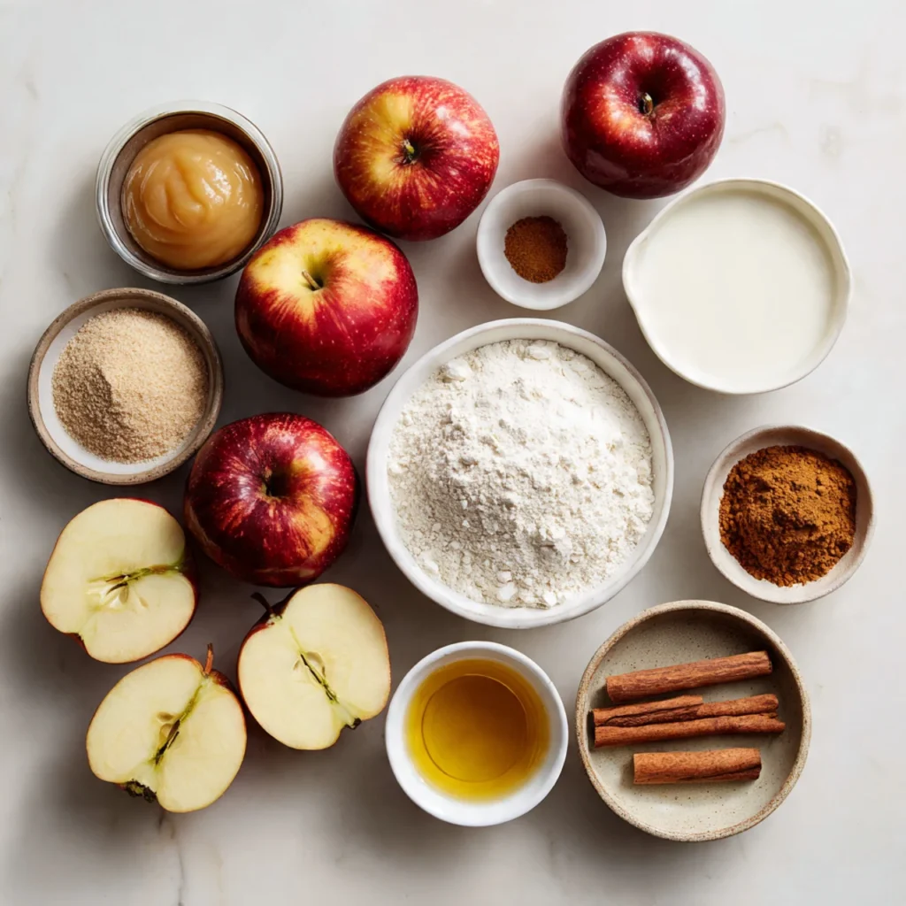 Ingredients for vegan apple cake