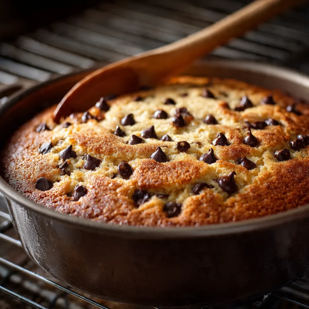 Best Banana Chocolate Chip Cake Recipe for Every Occasion 10 Banana chocolate chip cake baking in oven