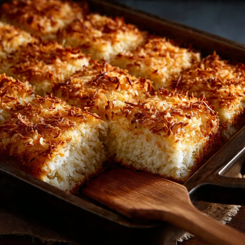 Baking Coconut Neiman Cake in oven