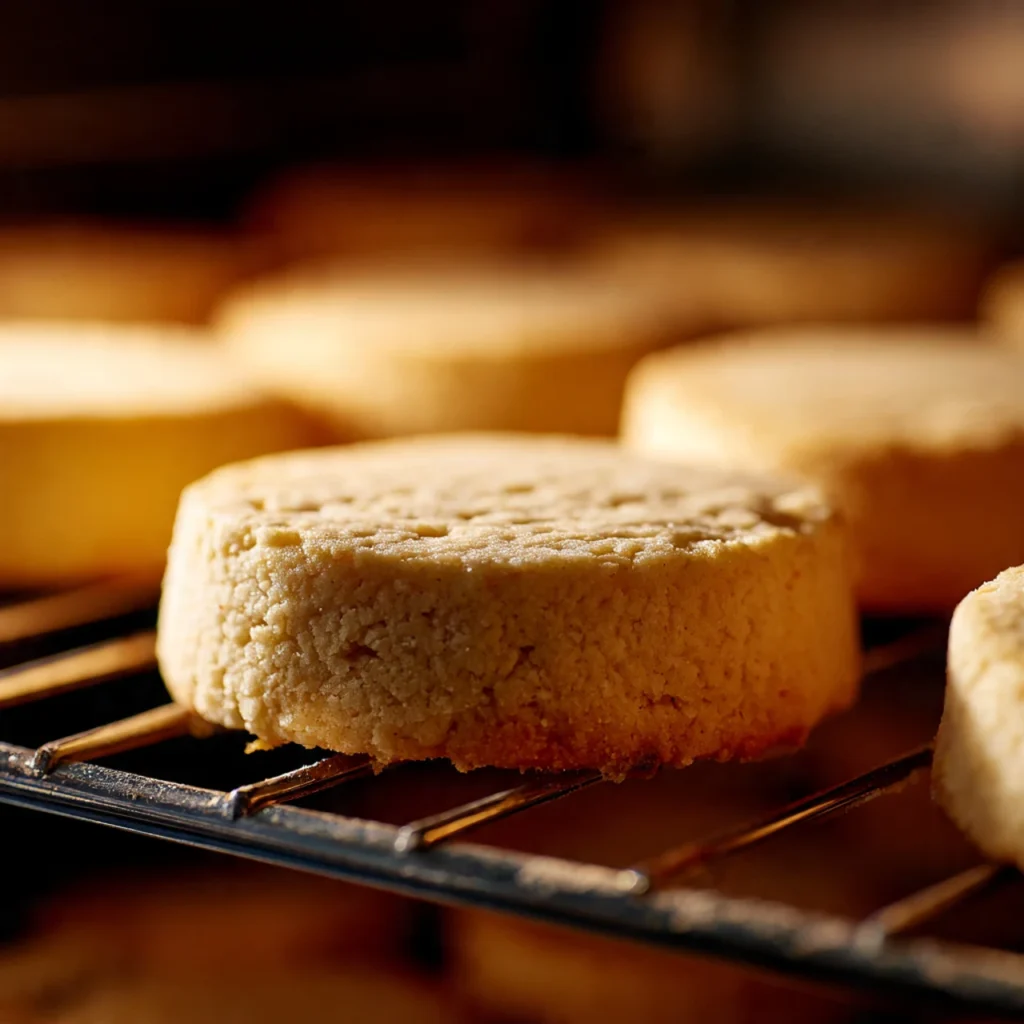 Baking Earl Grey shortbread cookies in oven