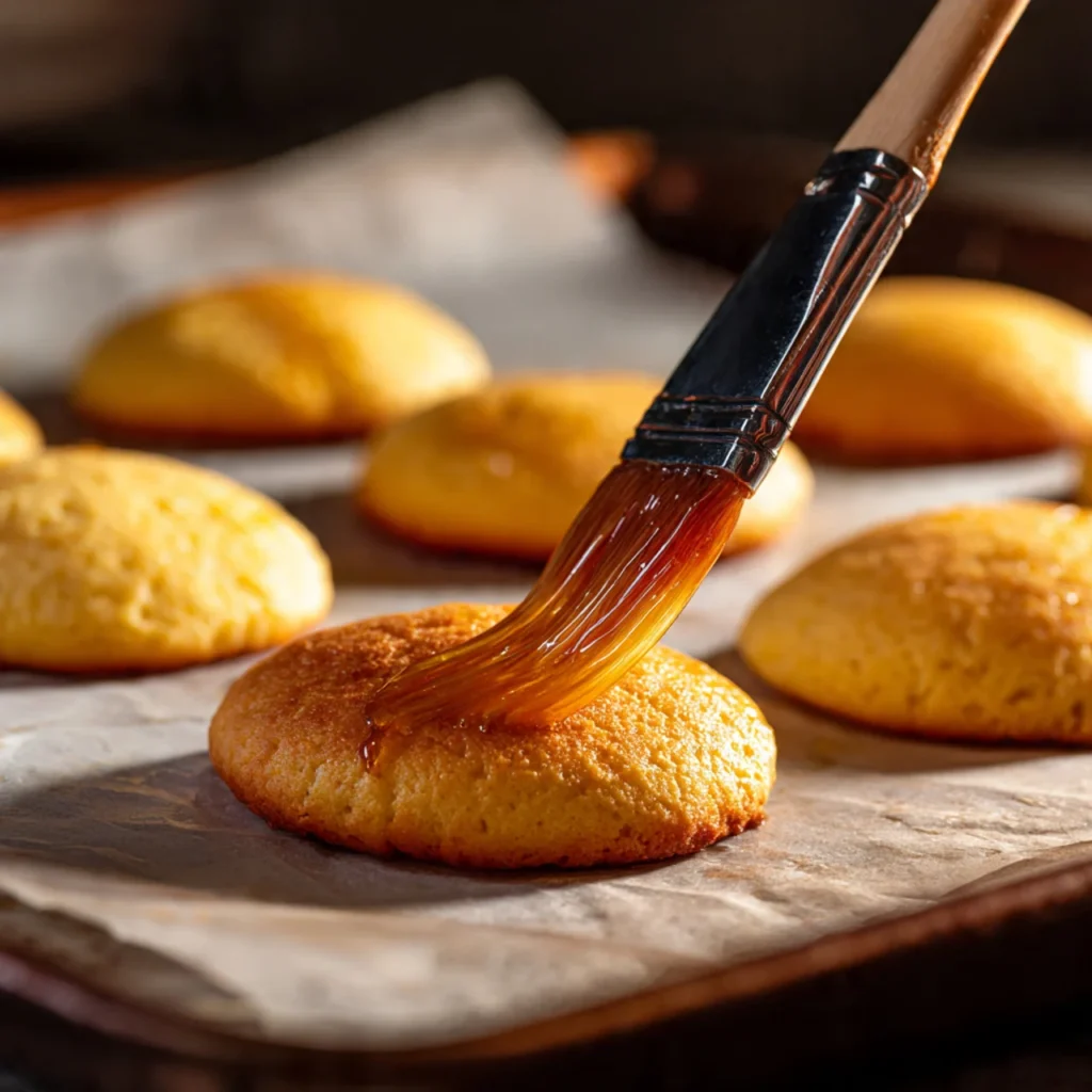 Greek honey cookies baking in oven
