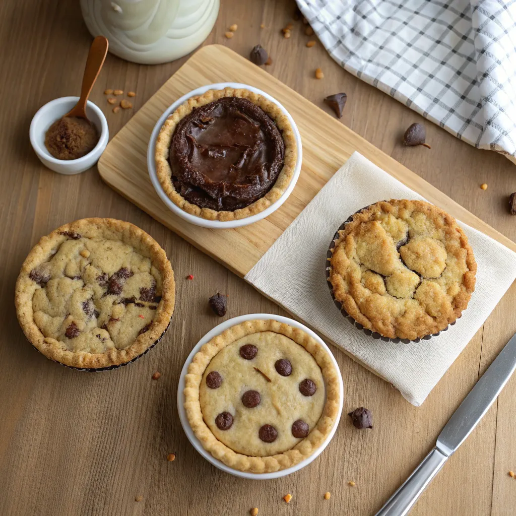 Cookie Pie Recipe: Easy One-Pan Dessert for Chocolate Lovers 11 Cookie pie variations flat lay