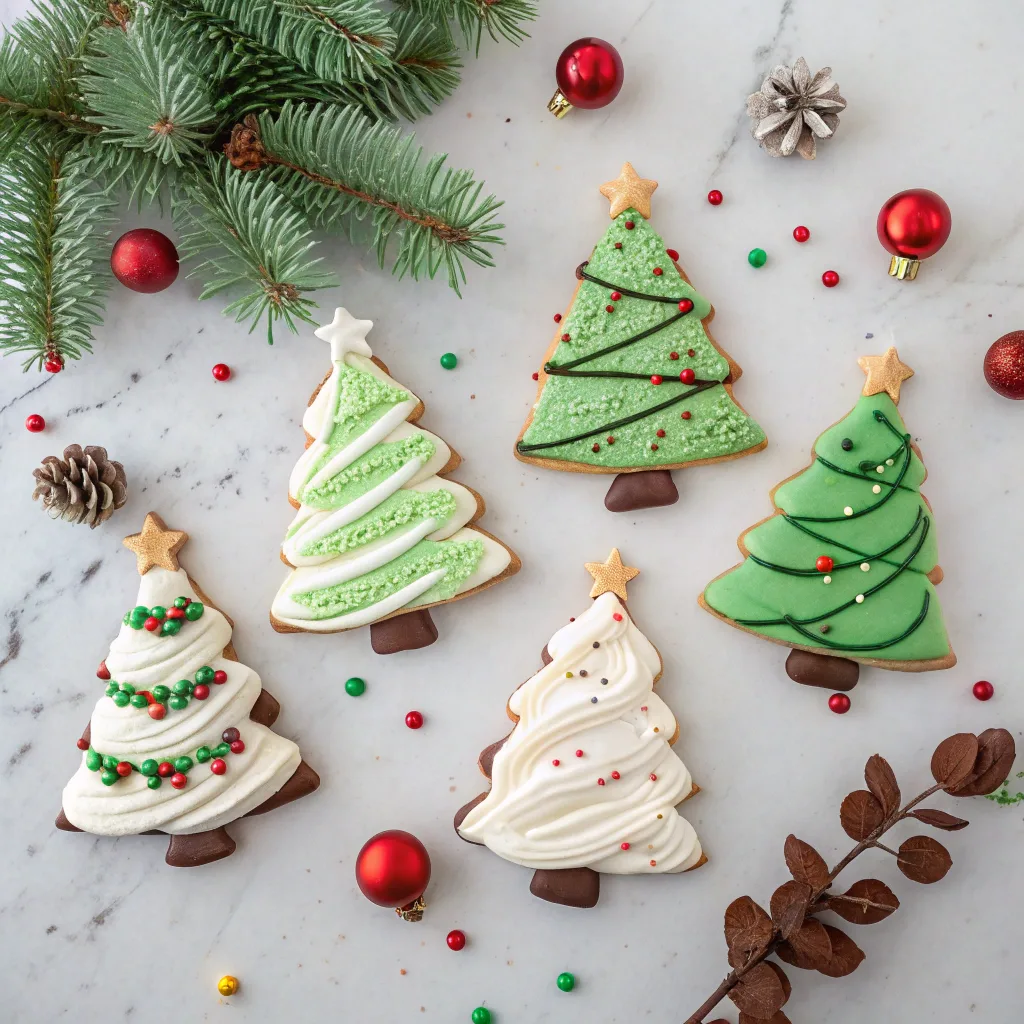 Christmas Tree Meringue Recipe for Festive Holiday Baking 11 Four tree meringue cookie variations