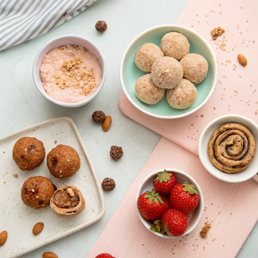 How to Make Strawberry Cheesecake Protein Balls Healthy 11 Four variations of strawberry protein balls