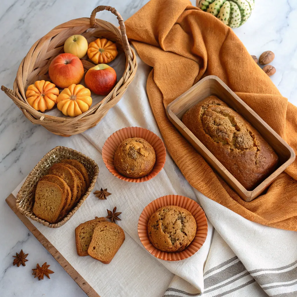 Pumpkin bread variations and muffins
