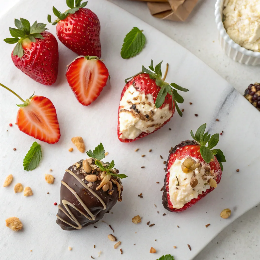Easy Stuffed Strawberries with Cheesecake Filling 11 Cheesecake stuffed strawberries variations