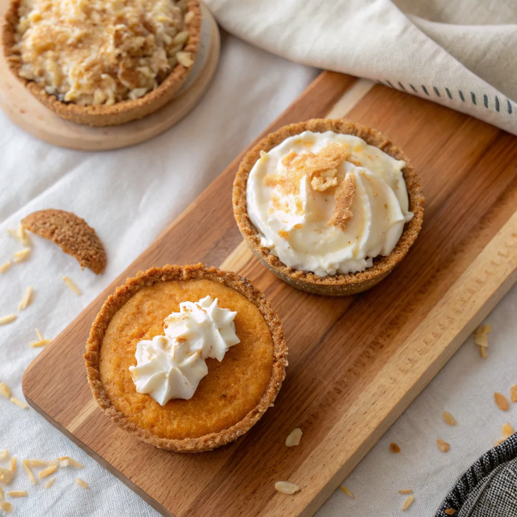 Haunted Coconut Pumpkin Chiffon Pie – Creepy and Delicious Halloween Treat 11 Three small coconut pumpkin chiffon pies