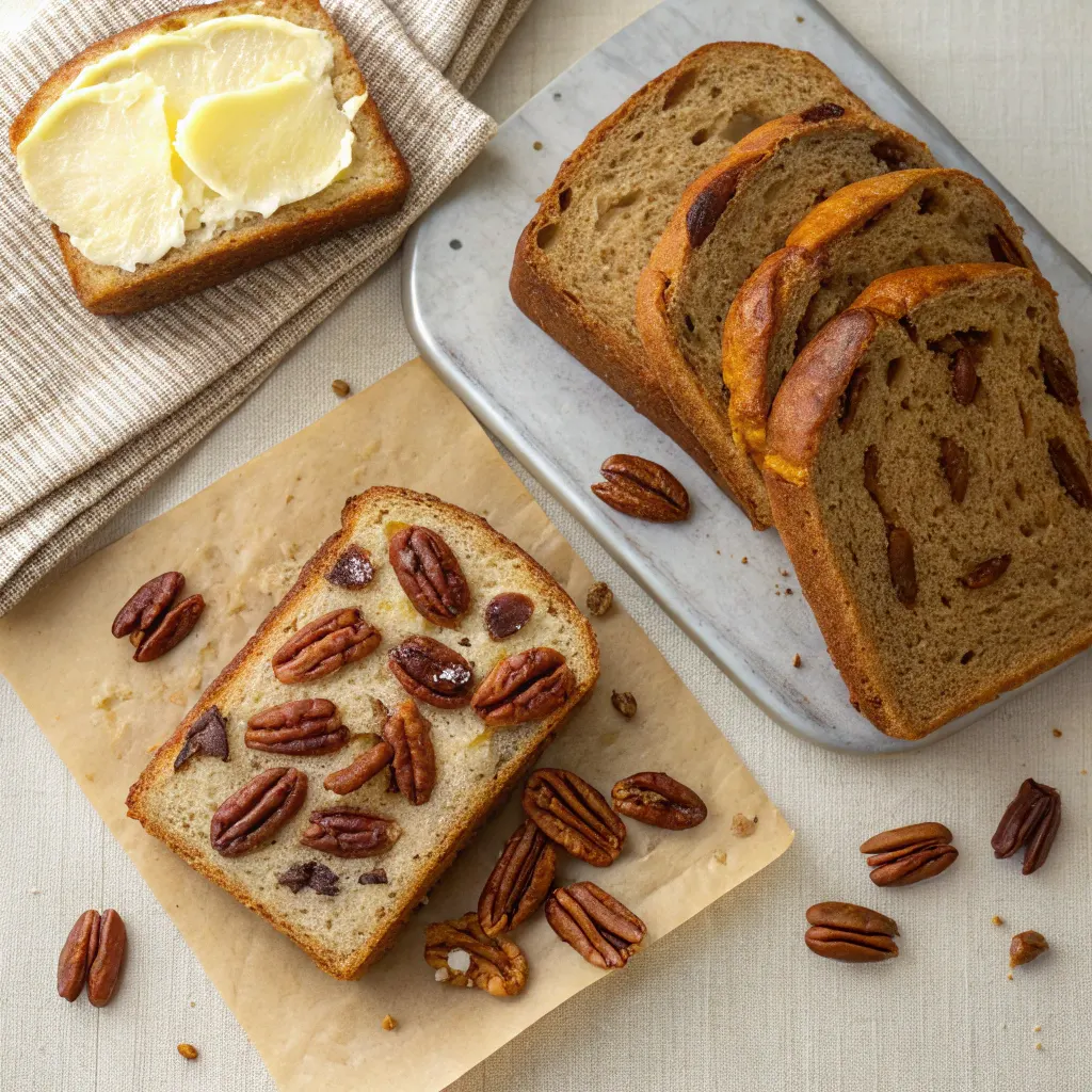 Variations of sweet Alabama pecanbread