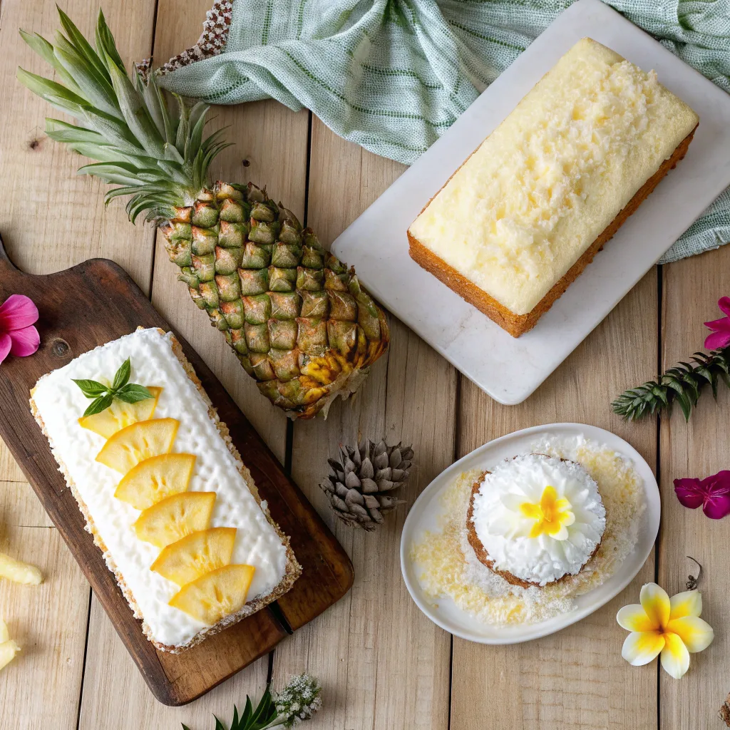 Haunted Pineapple and Coconut Dream Cake – Spooky Tropical Treat 11 Three variations of pineapple and coconut dream cake