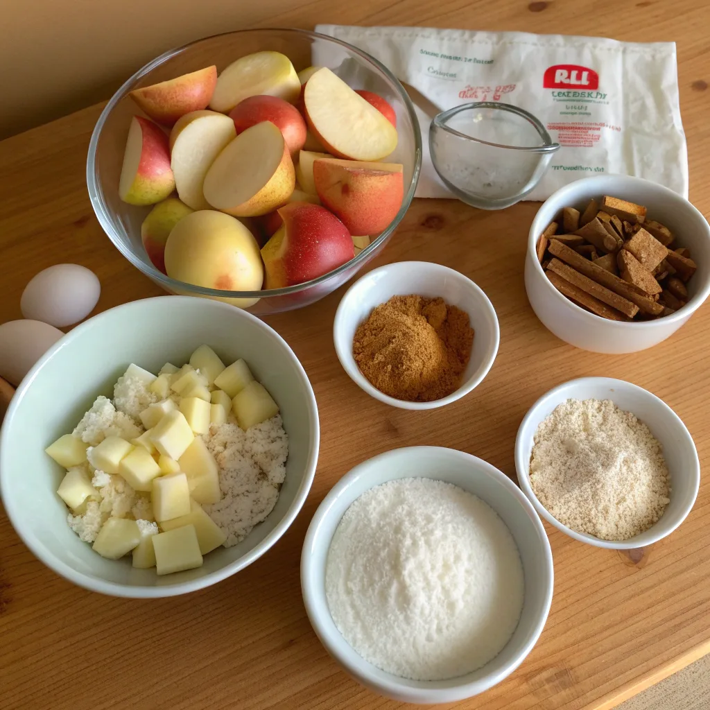 Ingredients for Easy Amish Apple Fritter Bread