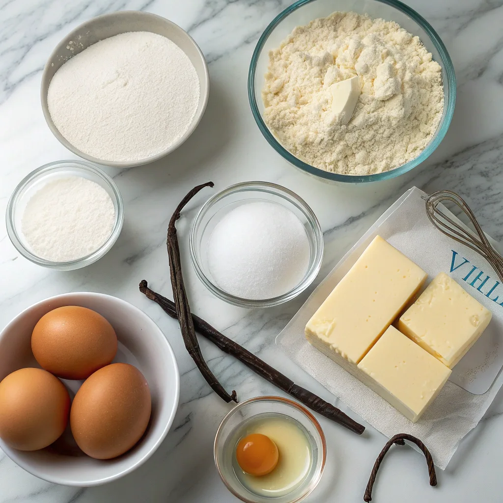 French Butter Cake Recipe: Classic, Rich, and Easy to Bake 9 Ingredients for French butter cake on marble