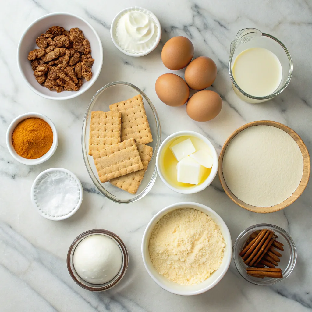 Ingredients for mini crème brûlée cheesecakes