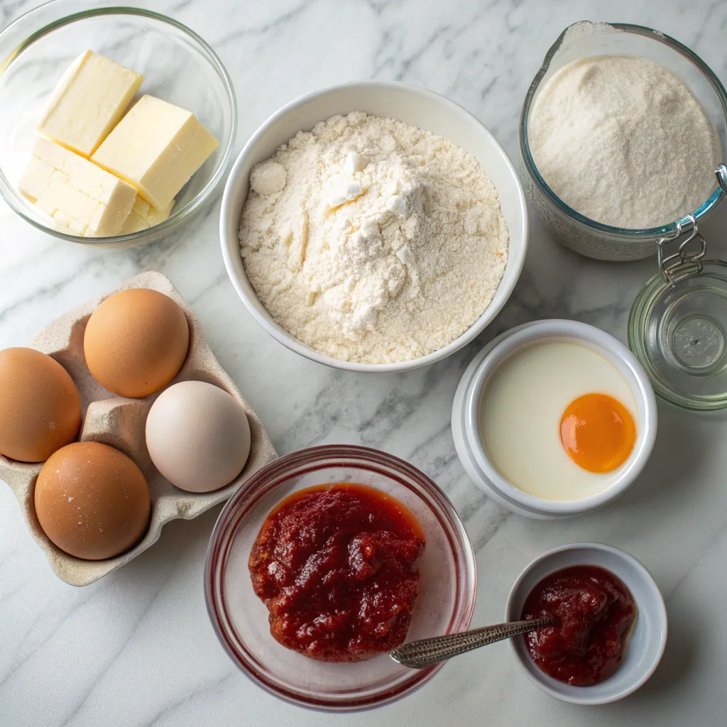 Ingredients for Quick Jam Donut Focaccia