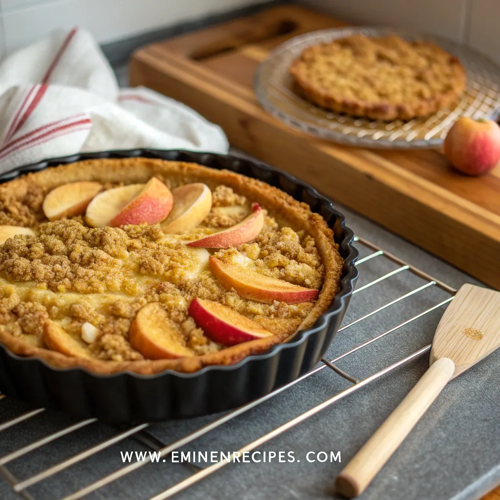 Monster Mash Pumpkin Apple Crumble Cheesecake Recipe – Frightfully Tasty 10 Baking pumpkin apple crumble cheesecake in oven