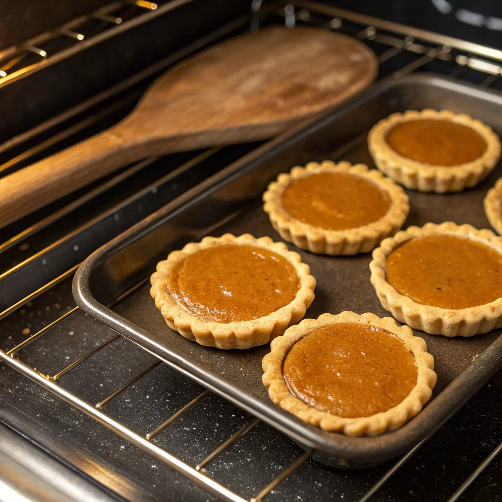 Spiced Pumpkin Pie Cookies for a Haunted Halloween 10 Baking pumpkin pie cookies in oven