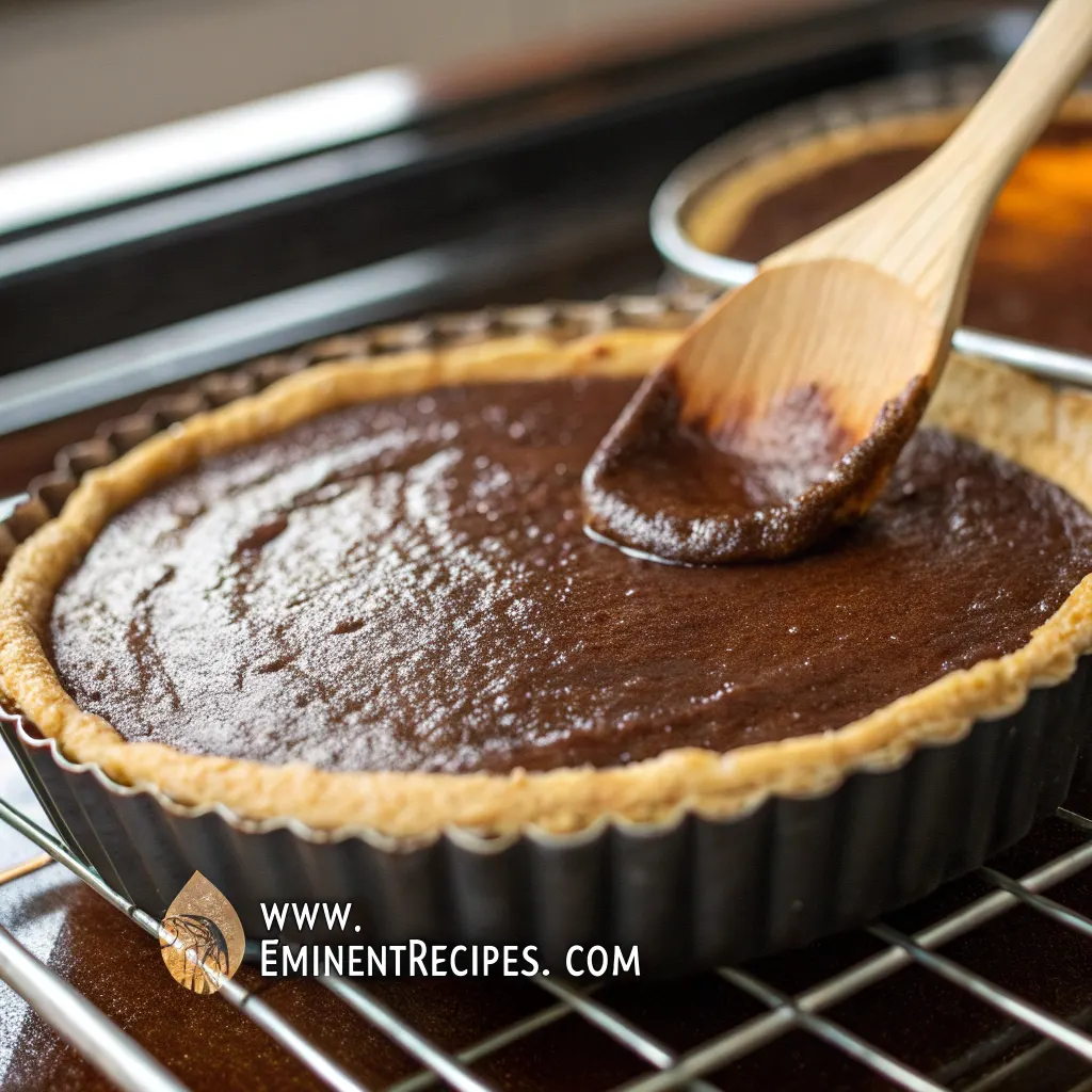 Cooking amazing dark chocolate pumpkin tart