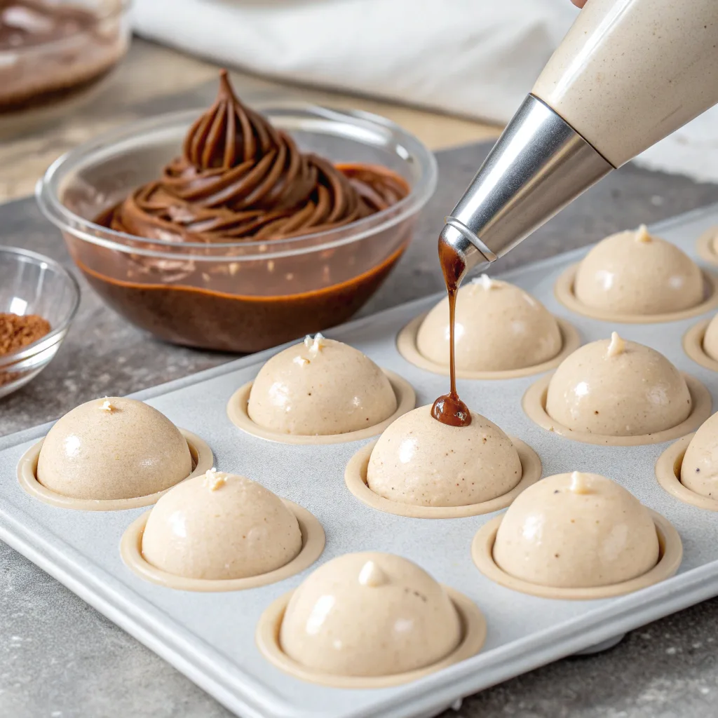Gingerbread Latte Mousse Domes: A Festive Holiday Dessert Everyone Will Love 10 Assembling Gingerbread Latte Mousse Domes