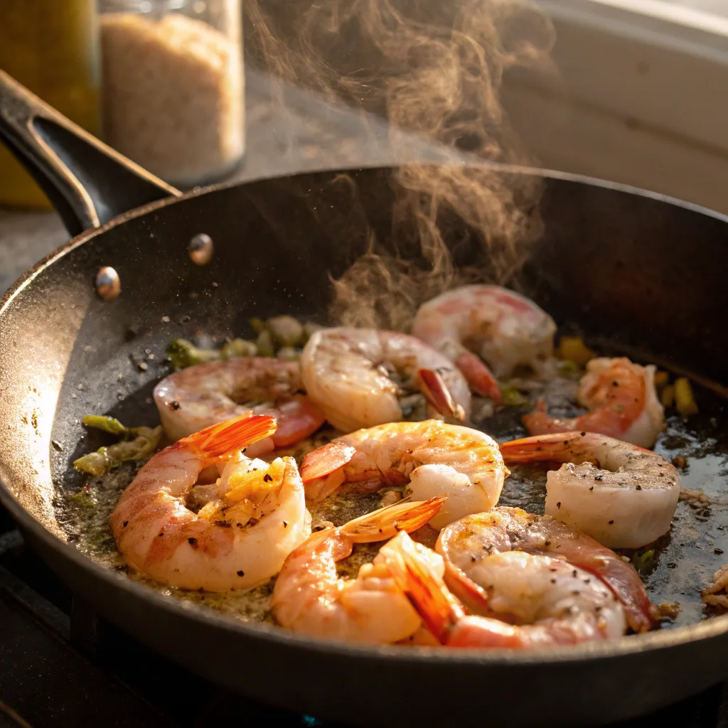 Ingredients for shrimp rice bowls