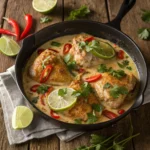 Brazilian Coconut Chicken with Lime served hot