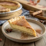 Cinnamon-Vanilla Custard Pie – Easy Old-Fashioned Dessert for Family 12 Slice of Cinnamon-Vanilla Custard Pie with whipped cream