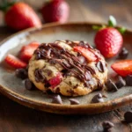 Chocolate Covered Strawberry Cookies Everyone Will Love 12 Close-up of chocolate covered strawberry cookie