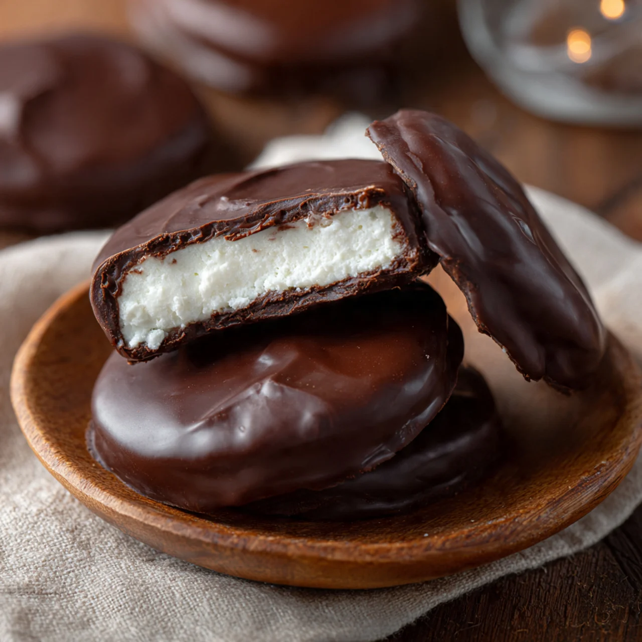 Chocolate Covered Mint Patties Recipe – Easy Homemade Peppermint Treats 8 Chocolate covered mint patty with creamy center