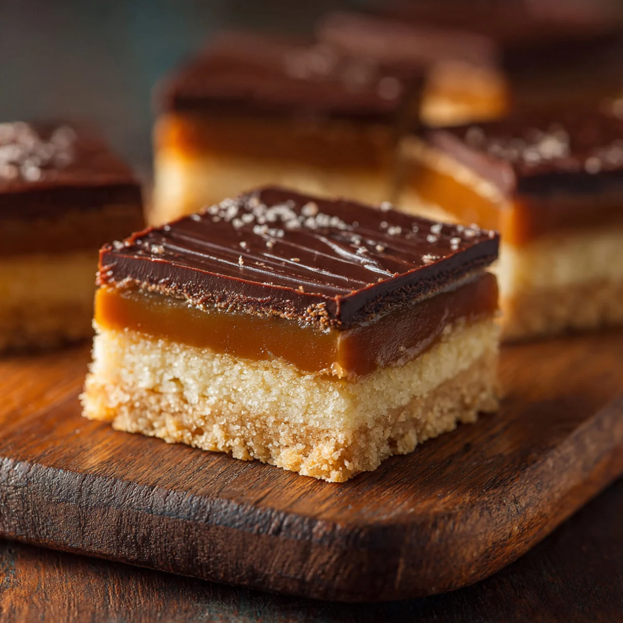 Close-up of Millionaire Shortbread Caramel Chocolate