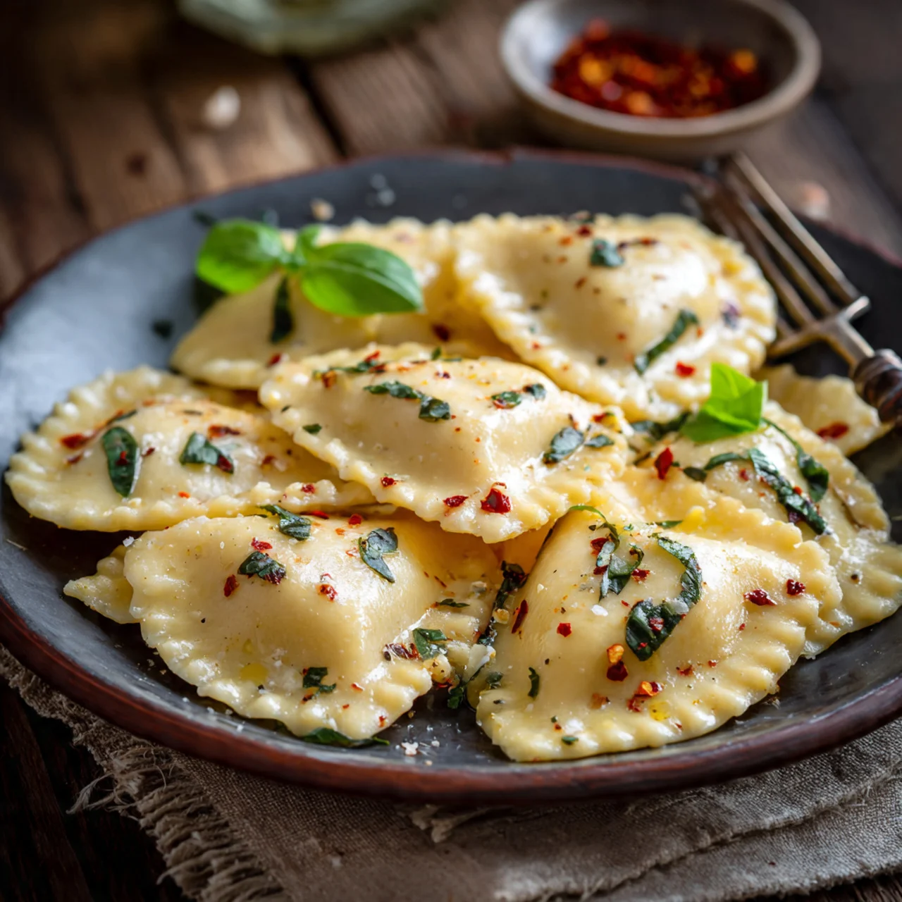 Valentine’s Day Ravioletti: Heart-Shaped Pasta Made Easy 8 Heart-shaped Valentine’s Day Ravioletti on plate