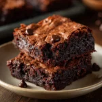 Simple Keto Cottage Cheese Brownies – Quick and Low Carb Dessert 12 Square of Simple Keto Cottage Cheese Brownies on plate