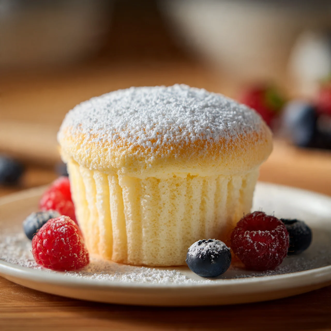 Fluffy Japanese Cotton Cheesecake Cupcake close-up