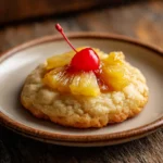 Pineapple upside down sugar cookie with caramelized topping