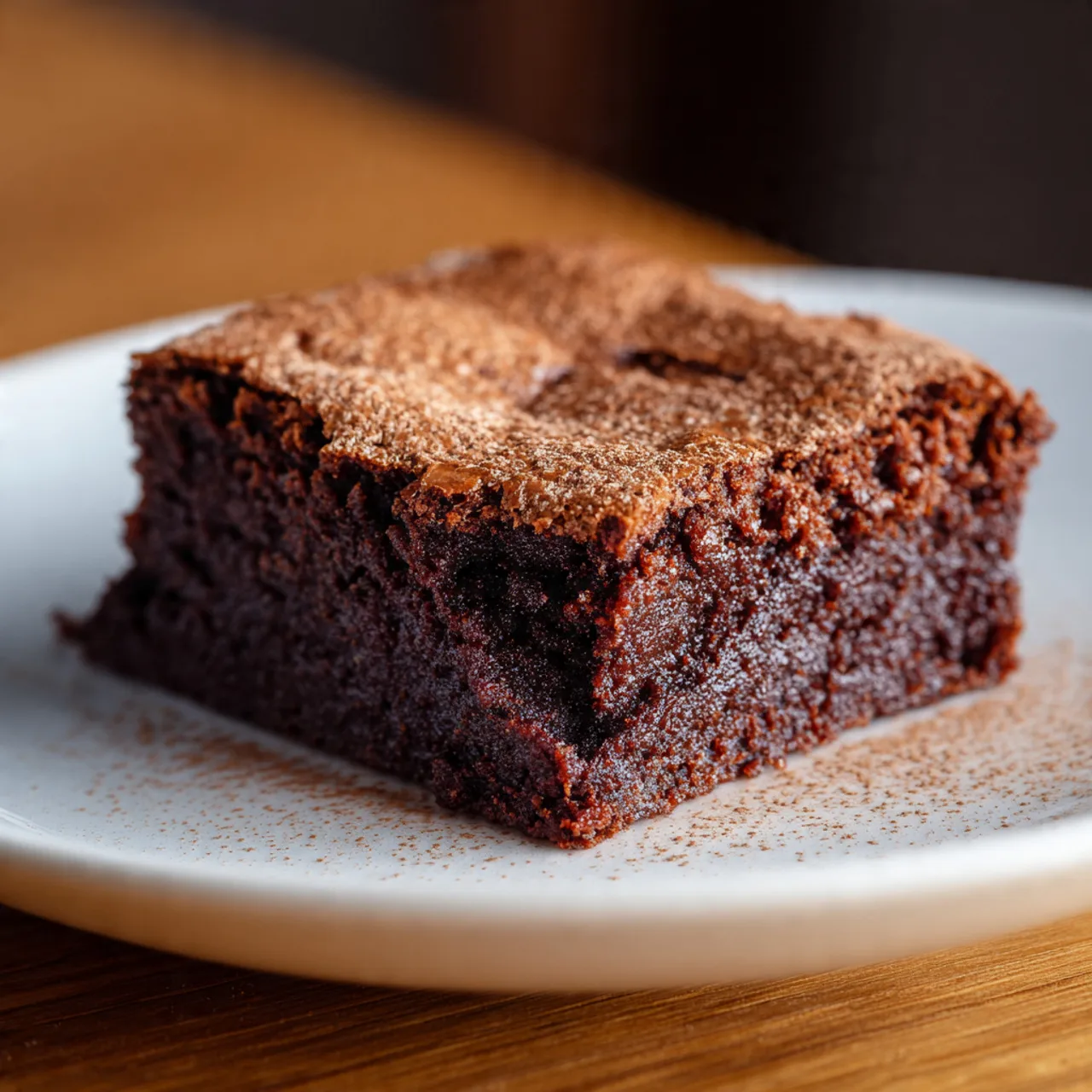 Easy and Fudgy Quick 4 Ingredient Cottage Cheese Brownies 8 Quick 4 ingredient cottage cheese brownie served on a plate