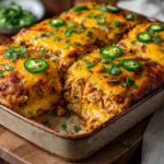 Low carb chicken taco casserole with melted cheese